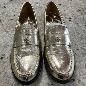 Tory Burch Gold Loafers